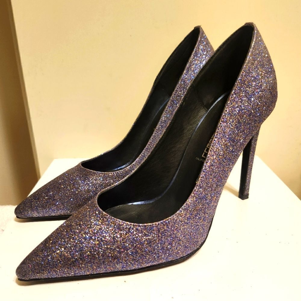 Jeffrey Campbell Purple Glitter Stiletto Pumps sz.9 Ret. $179 Worn once!